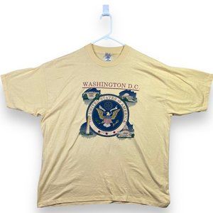 Fruit of the Loom Washington DC T-Shirt Mens‎ XXL Capitol Building Yellow